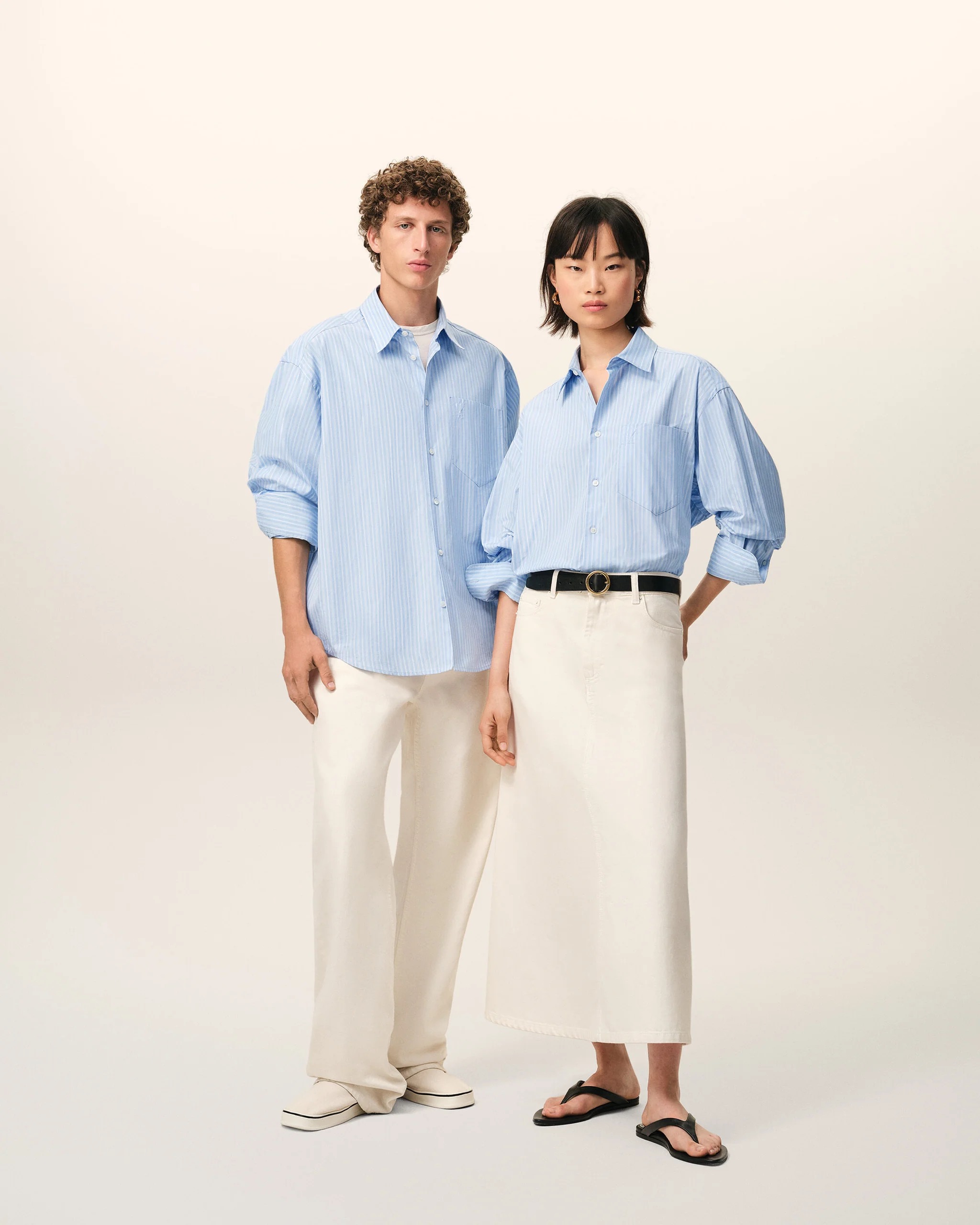 Boxy-Hemd in Blue Stripes von AMI Paris DE COEUR , AMI PARIS