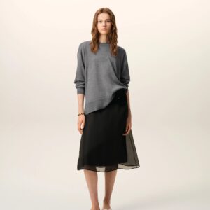 Dünner Pullover in Grau, AMI PARIS