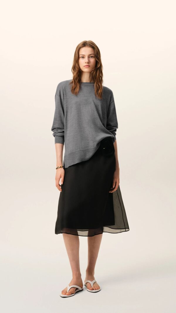 Dünner Pullover in Grau, AMI PARIS