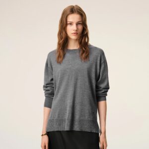 Dünner Pullover in Grau, AMI PARIS