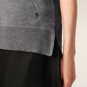 Dünner Pullover in Grau, AMI PARIS