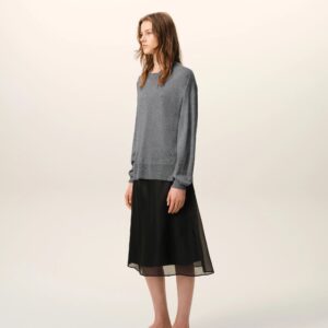 Dünner Pullover in Grau, AMI PARIS
