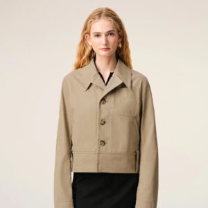 Baumwoll-Jacke in Taupe, AMI PARIS