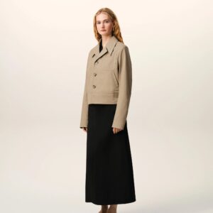 Baumwoll-Jacke in Taupe, AMI PARIS