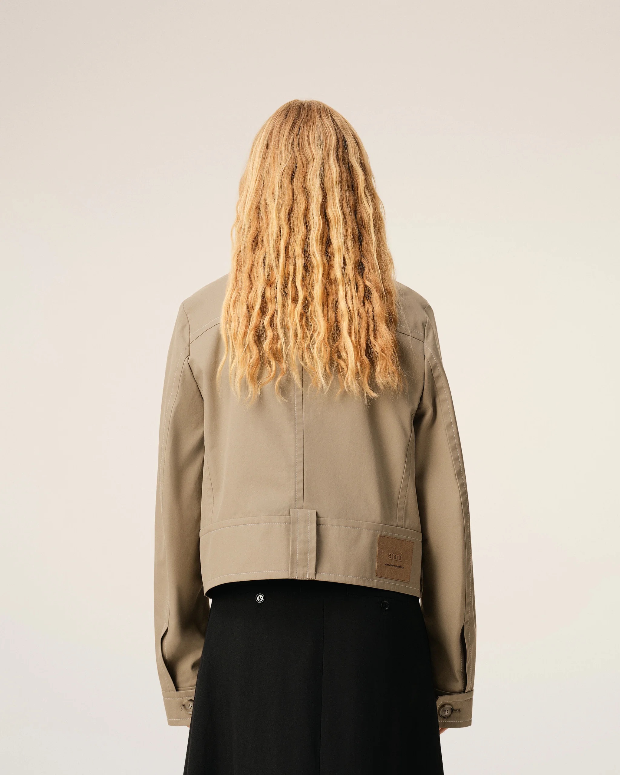 Baumwoll-Jacke in Taupe, AMI PARIS