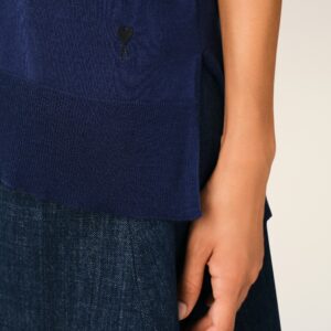 Strick-Polo in Blau von AMI DE COEUR, AMI PARIS