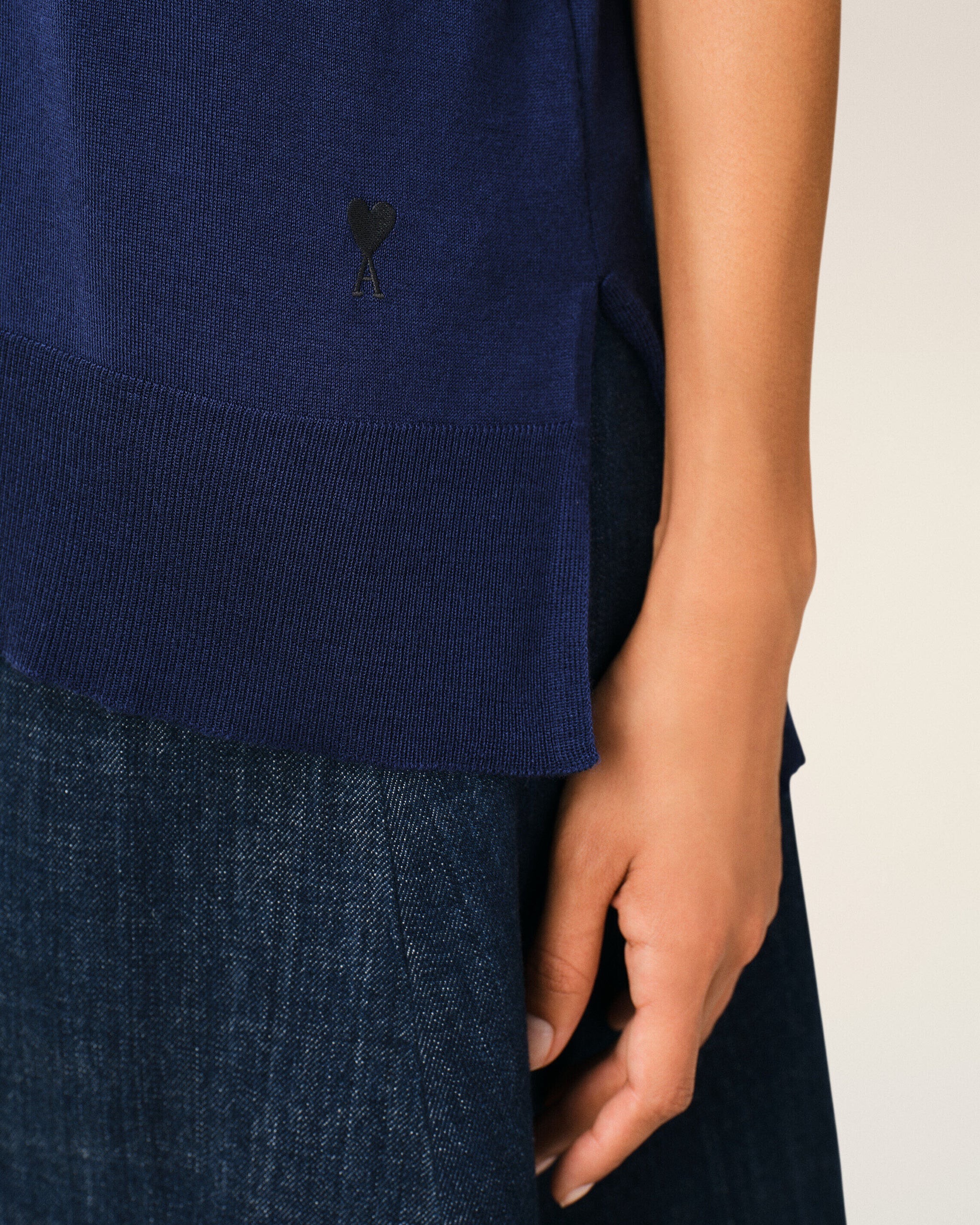 Strick-Polo in Blau von AMI DE COEUR, AMI PARIS