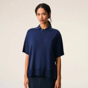 Strick-Polo in Blau von AMI DE COEUR, AMI PARIS