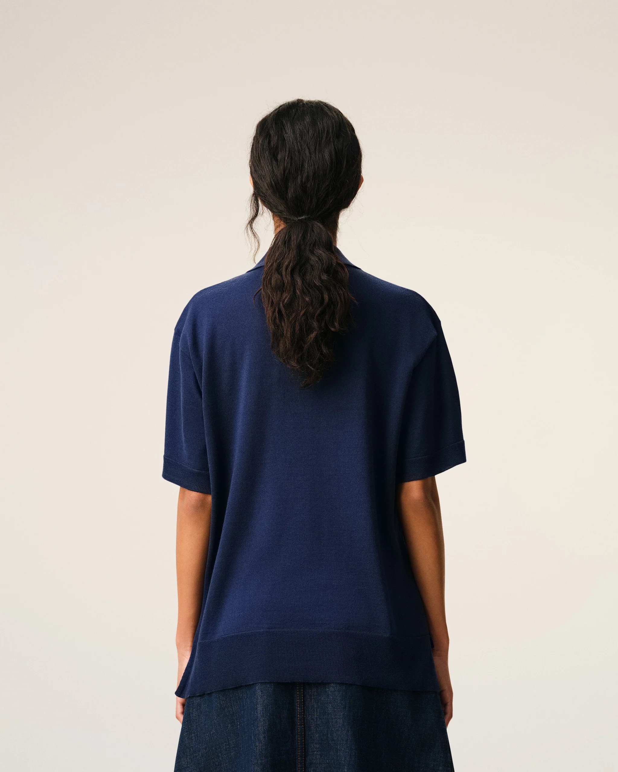 Strick-Polo in Blau von AMI DE COEUR, AMI PARIS