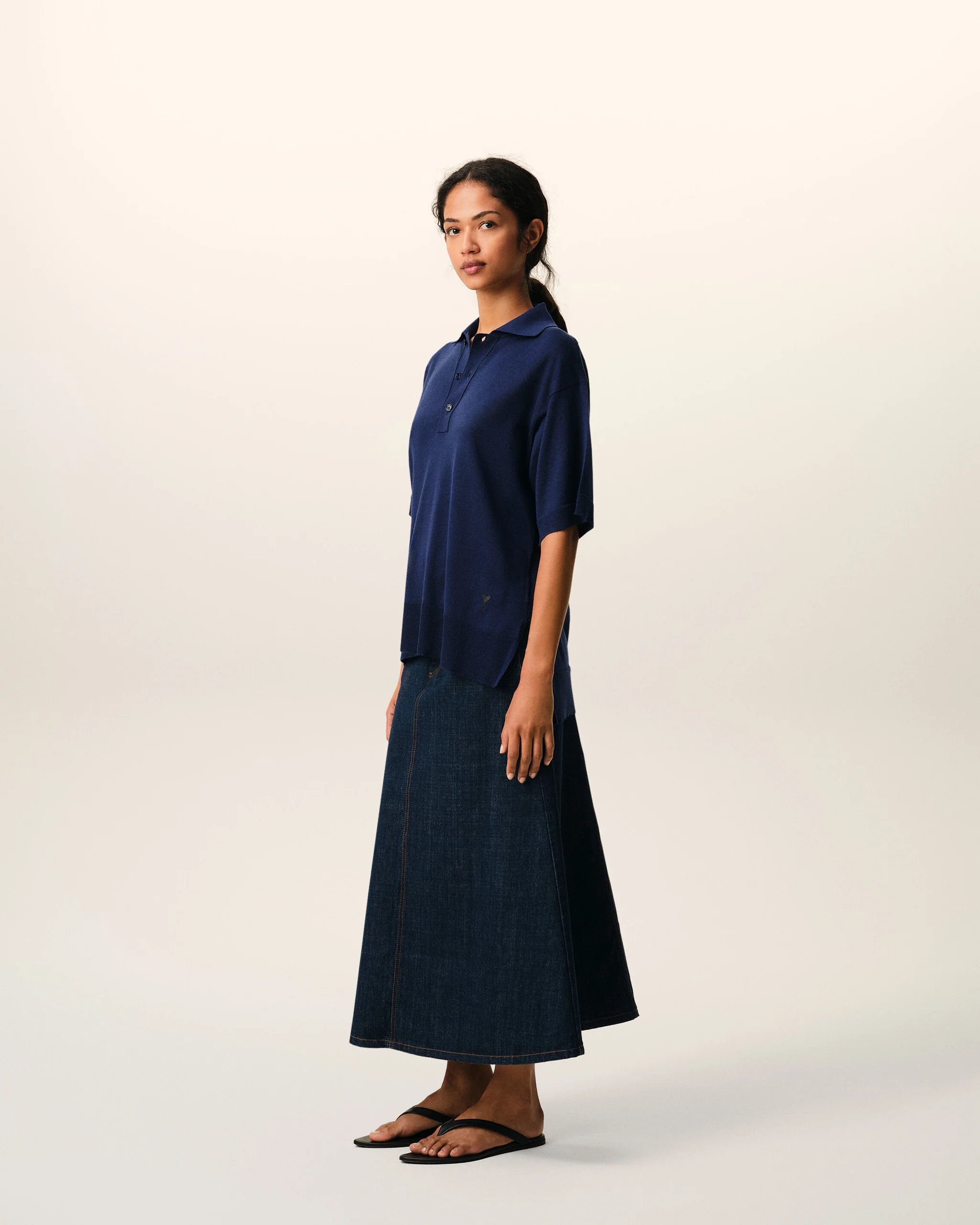 Strick-Polo in Blau von AMI DE COEUR, AMI PARIS