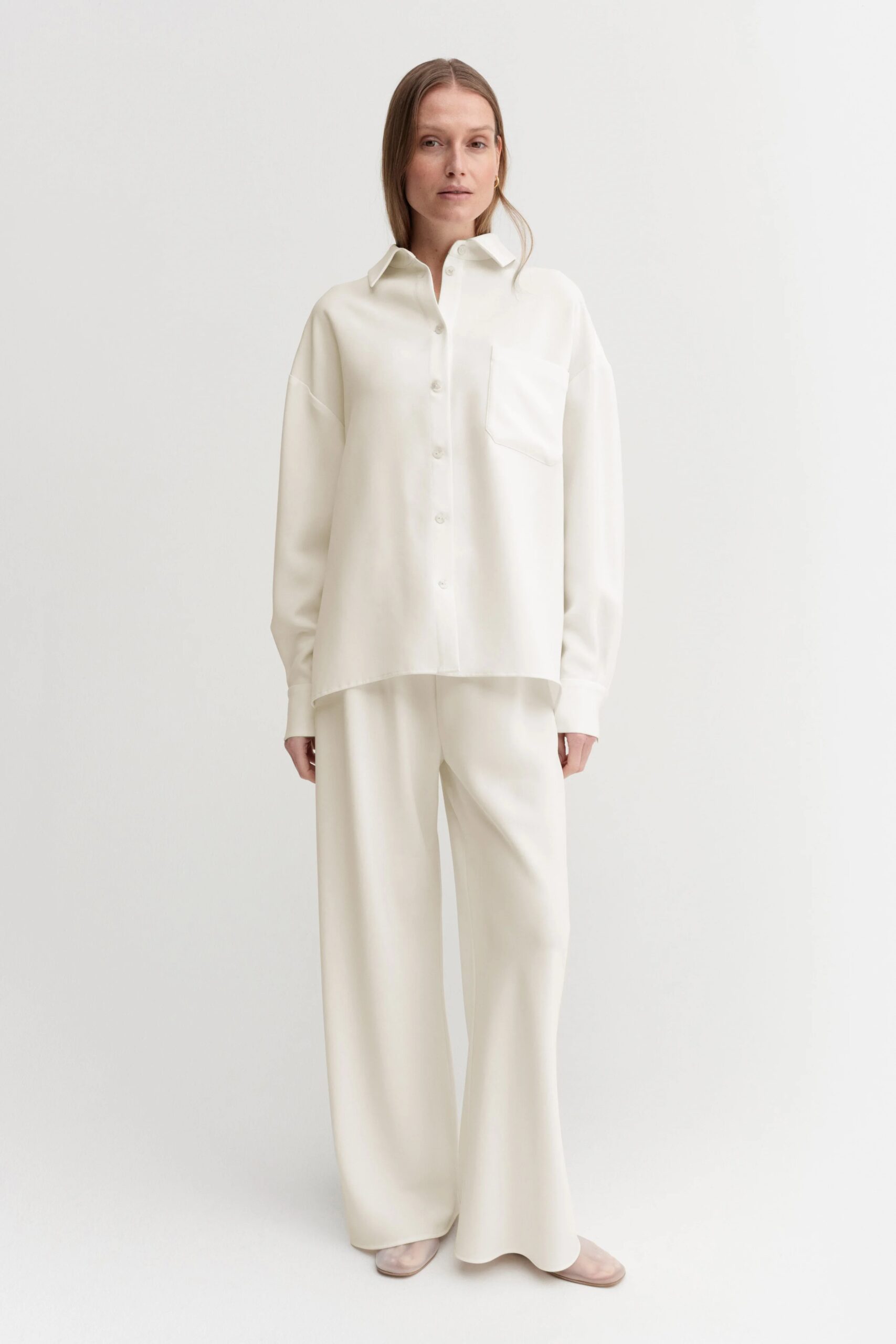Bluse FINN Crepe in Cream , ALMADA Label,