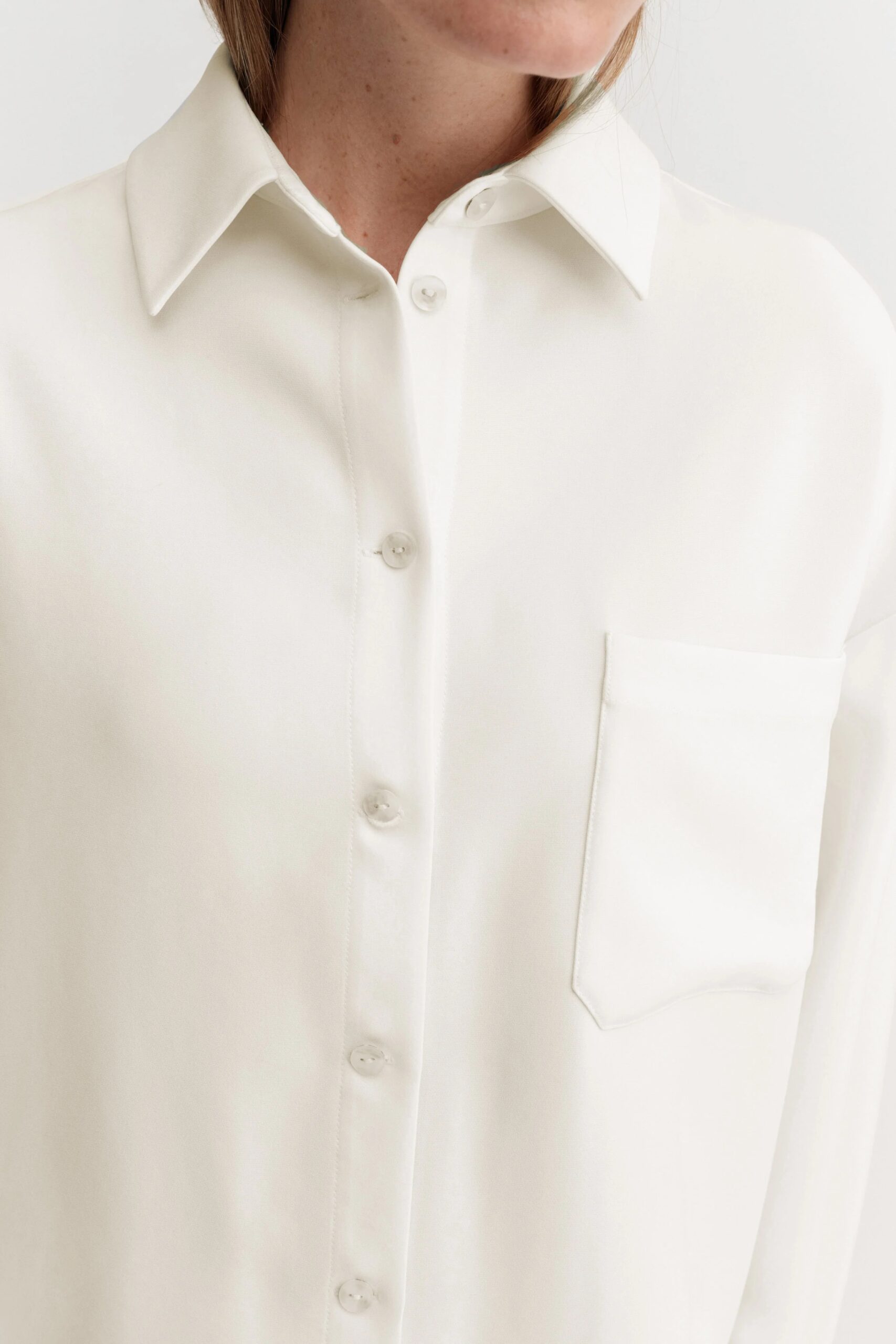 Bluse FINN Crepe in Cream , ALMADA Label,
