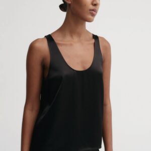 Satin-Top ROMY in Black, ALMADA LABEL