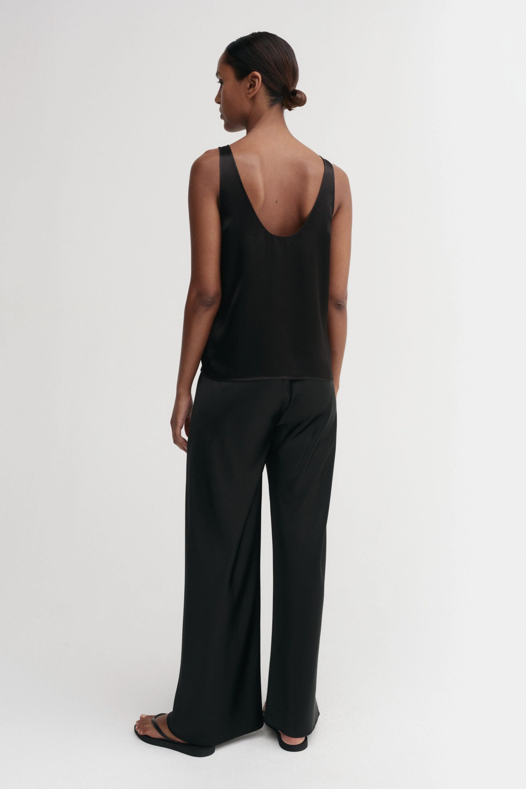 Satin-Top ROMY in Black, ALMADA LABEL