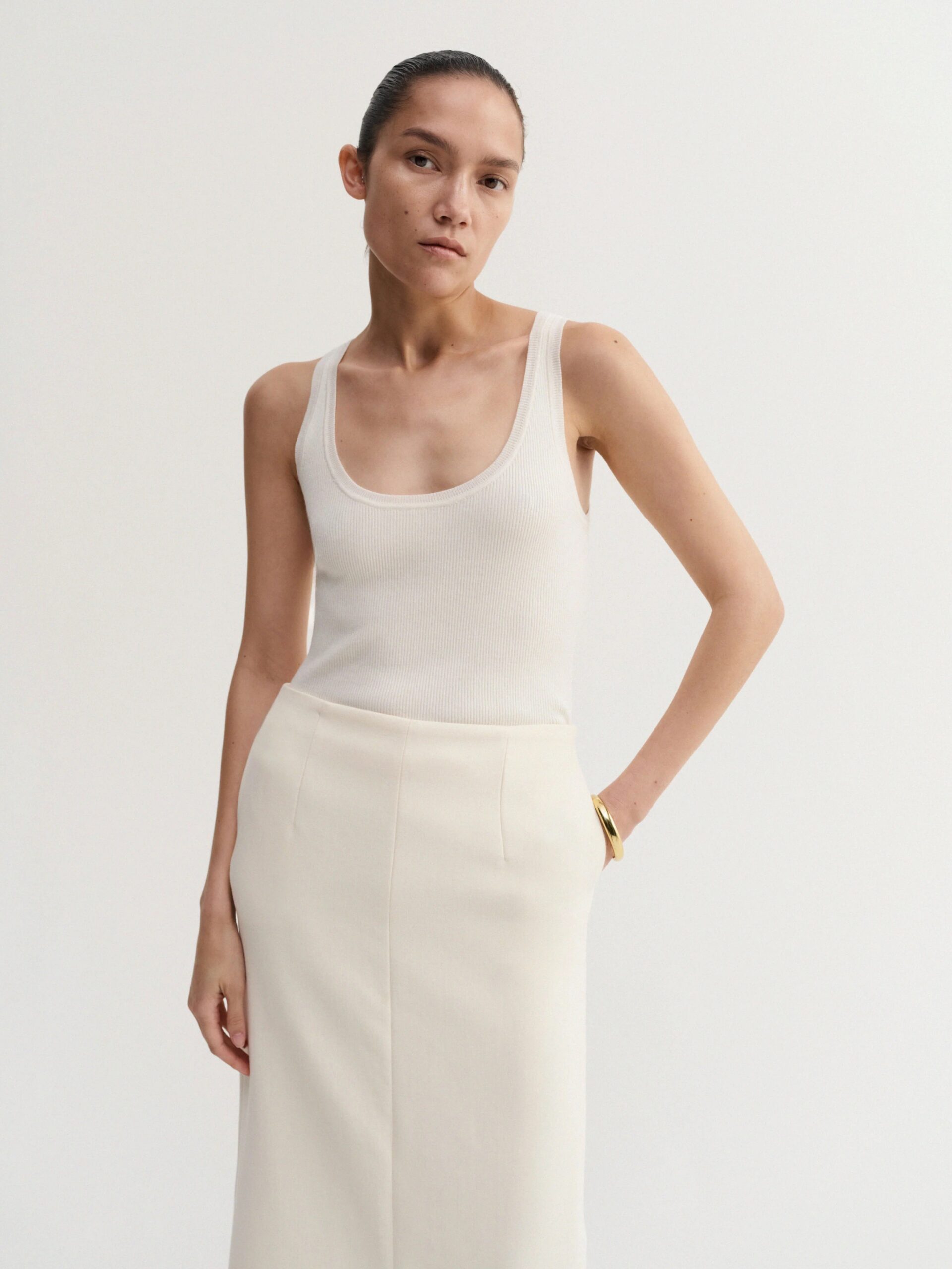 INDY Rib Top in Cream, ALMADA Label,