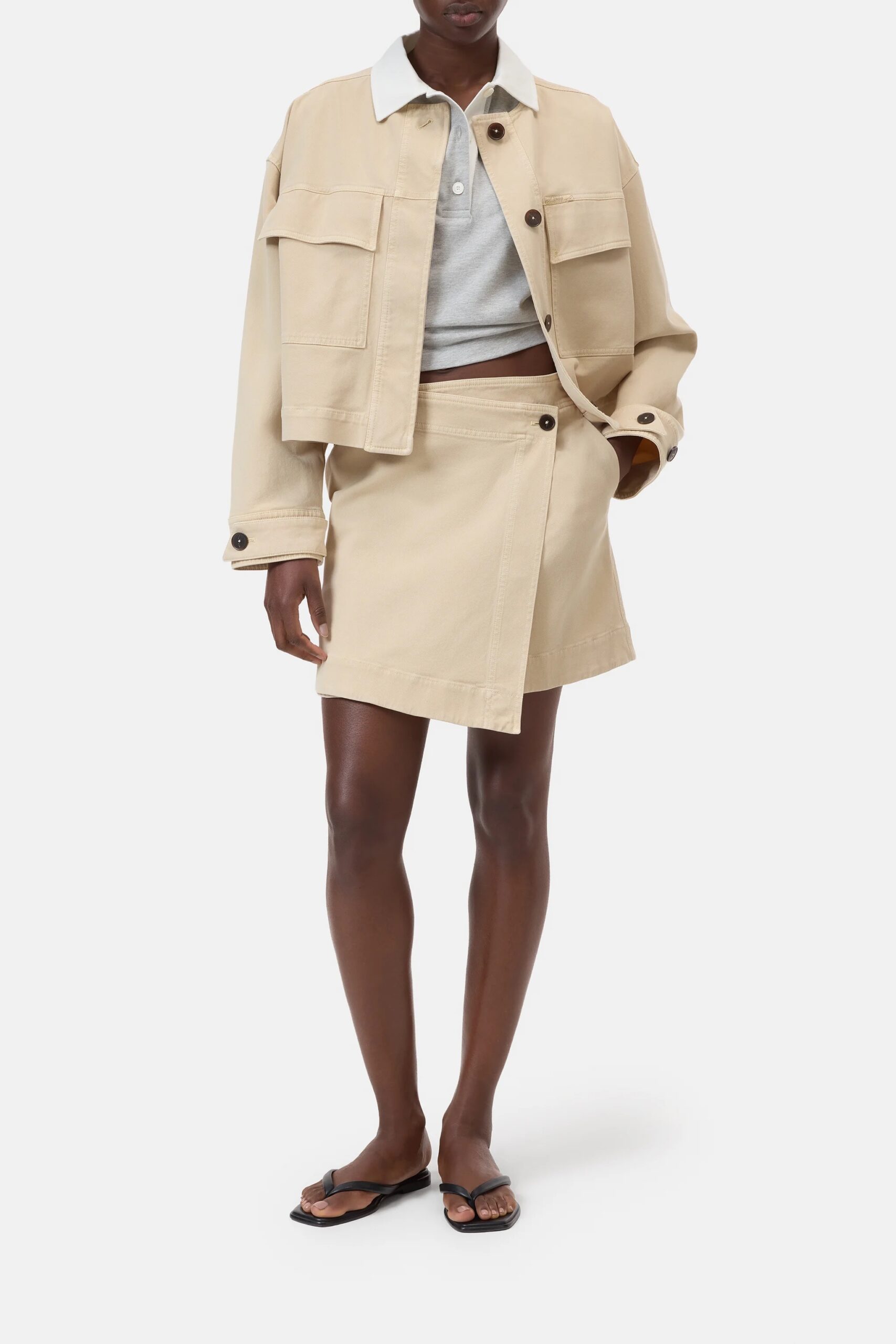 Wickelrock in Beige, CLOSED