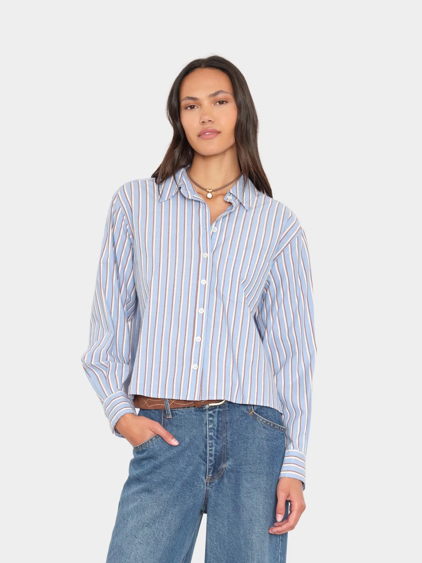 Bluse WYLER in blue white, XIRENA