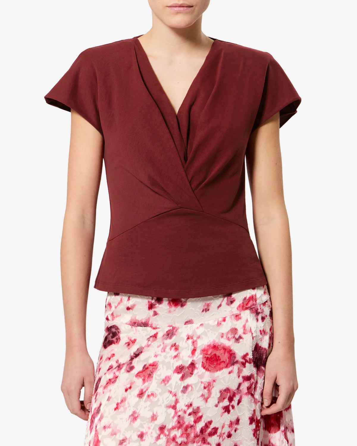 T-Shirt Nadrine in dark burgundy Isabel Marant