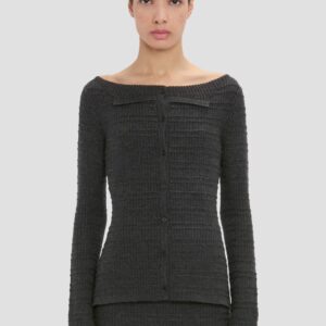 Folded Cardigan in grey Melange Victoria Beckham