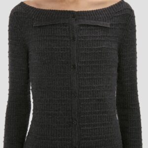 Folded Cardigan in grey Melange Victoria Beckham