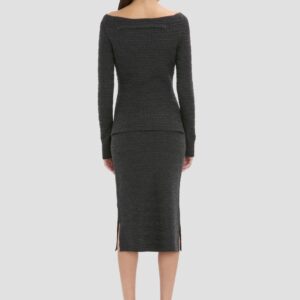 Folded Cardigan in grey Melange Victoria Beckham