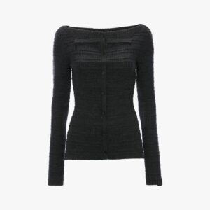 Folded Cardigan in grey Melange Victoria Beckham