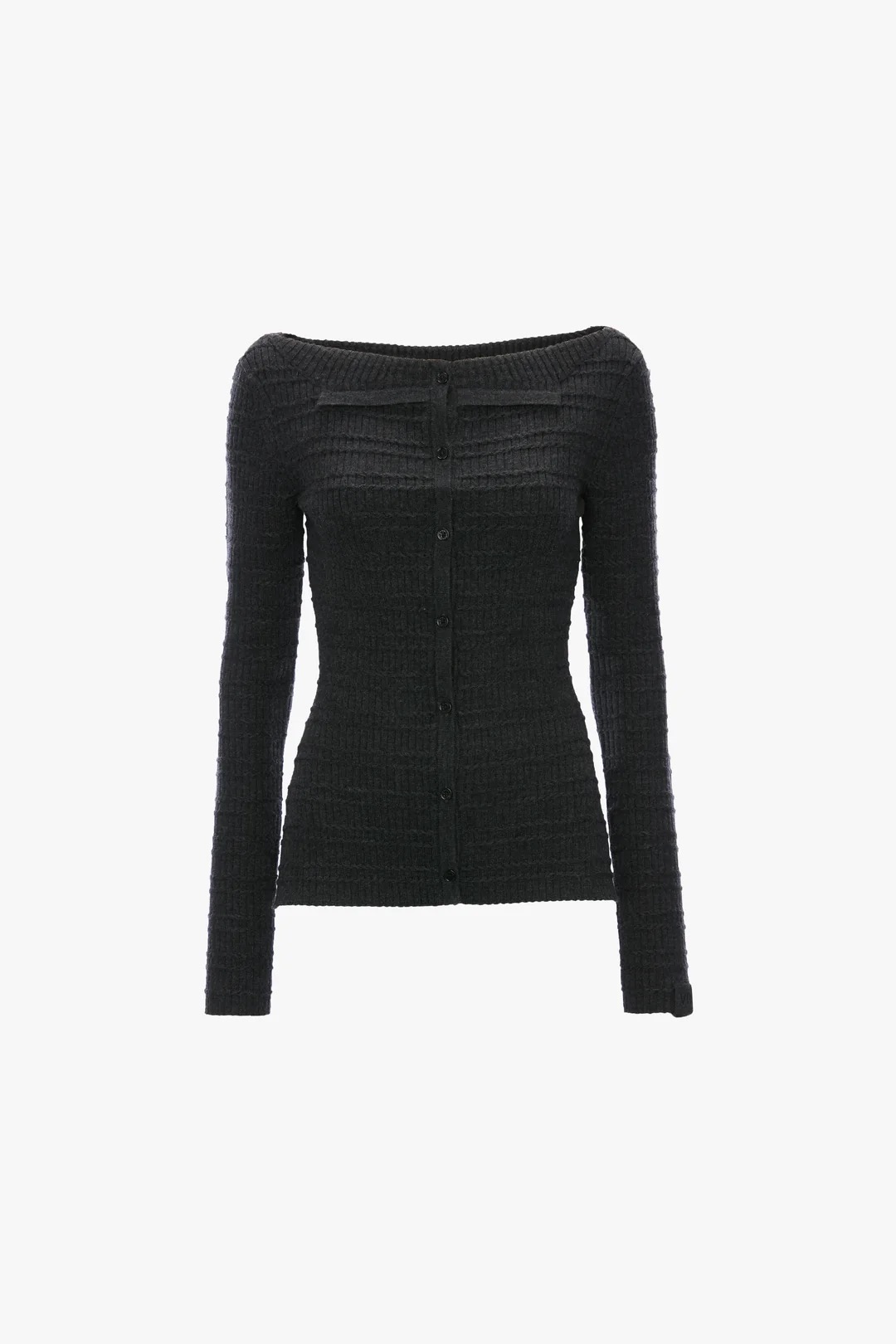 Folded Cardigan in grey Melange Victoria Beckham