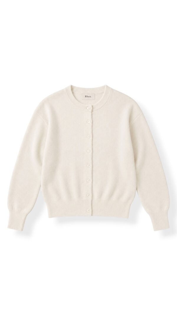 Cardigan Classic in Off White, Rhea