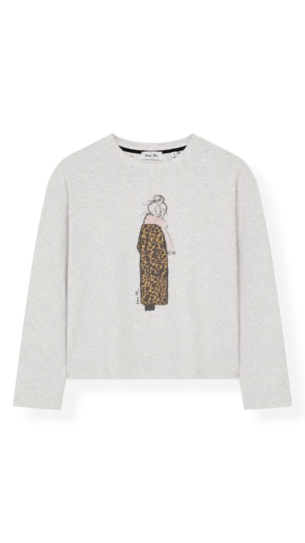 T-Shirt LEO MANTEL in heather grey, KERA TILL,