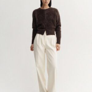 Cardigan COCO BRUSHED in chocolate brown ALMADA LABEL