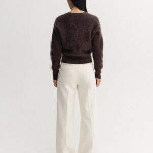 Cardigan COCO BRUSHED in chocolate brown ALMADA LABEL