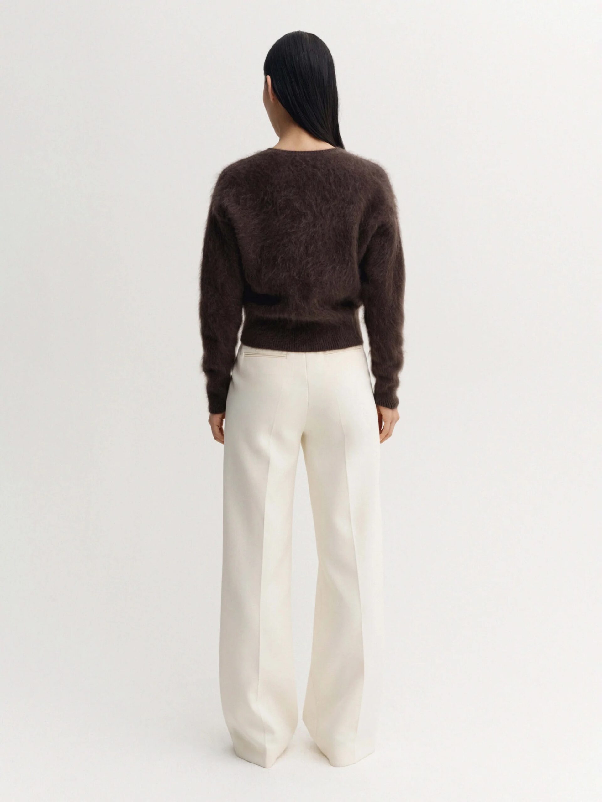 Cardigan COCO BRUSHED in chocolate brown ALMADA LABEL