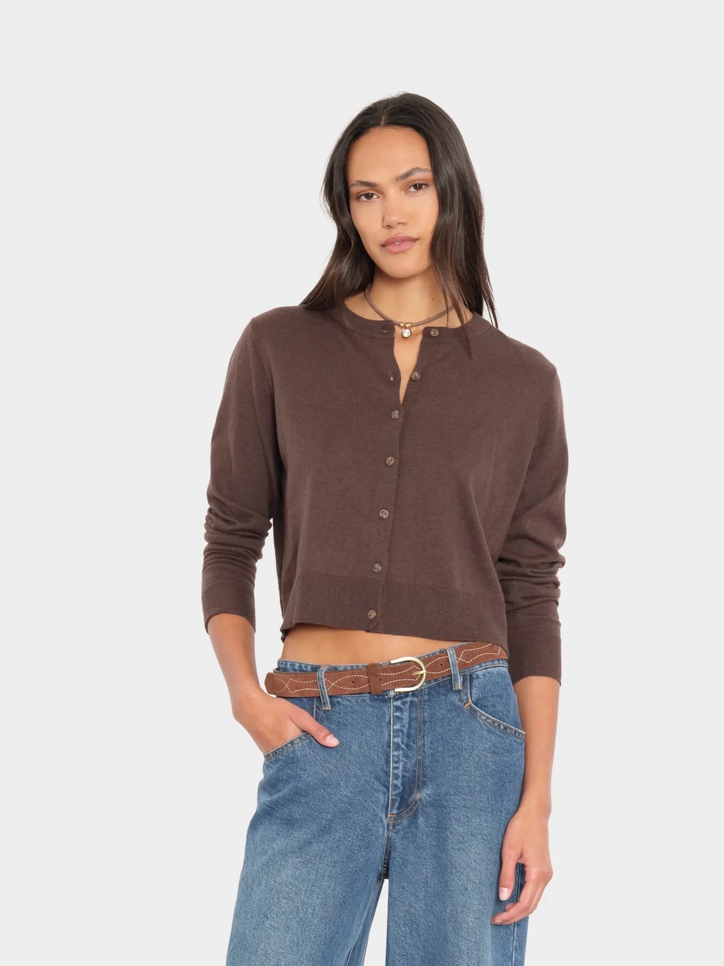 Cardigan BRAZIL in chocolate brown, XIRENA