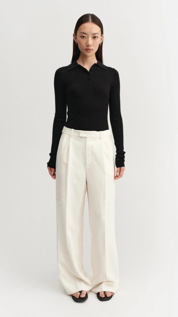 Top JULES RIB in black, ALMADA LABEL