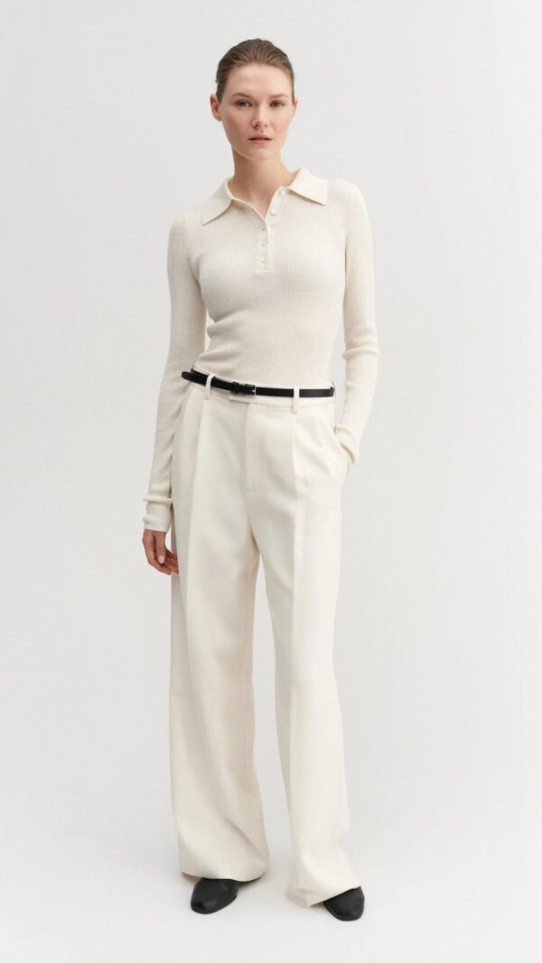 Top JULES RIB in cream ALMADA LABEL