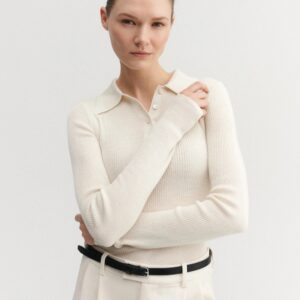 Top JULES RIB in cream ALMADA LABEL